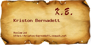Kriston Bernadett névjegykártya