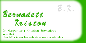 bernadett kriston business card